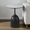 The Attic Neena Round End Table Compact Bedroom Style,Black