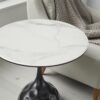 The Attic Neena Round End Table Compact Bedroom Style,Black