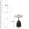 The Attic Neena Round End Table Compact Bedroom Style,Black