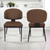 KL-2601 (6) The Attic Aurora 6 Seater Dining Set,Chocolate,Black, Rose Gold & Cream,180Cms