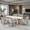 KL-2619 (1) The Attic Modern Crest 6 Seater Dining Set,Cream ,Rose Gold & Cream,160Cms