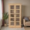 1 (1) The Attic Havenwood Glass Panel Bookshelf Cabinet