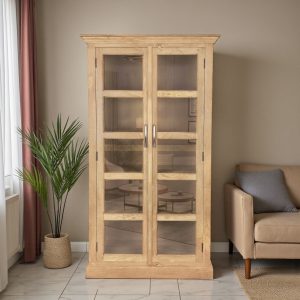 The Attic Havenwood Glass Panel Bookshelf Cabinet
