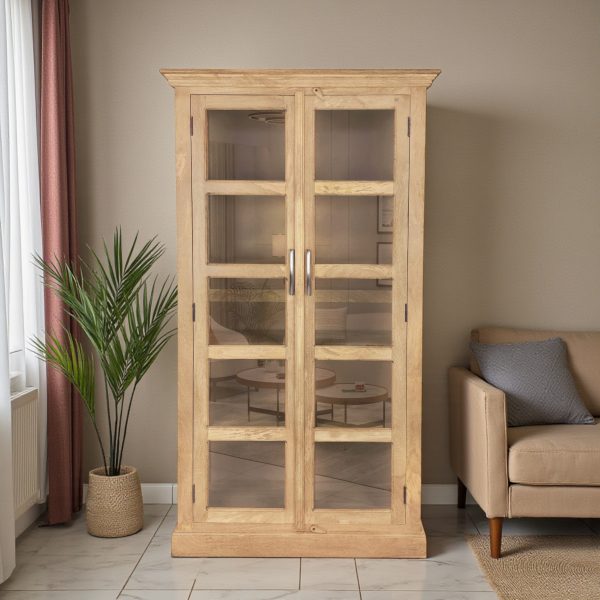 1 (1) The Attic Havenwood Glass Panel Bookshelf Cabinet