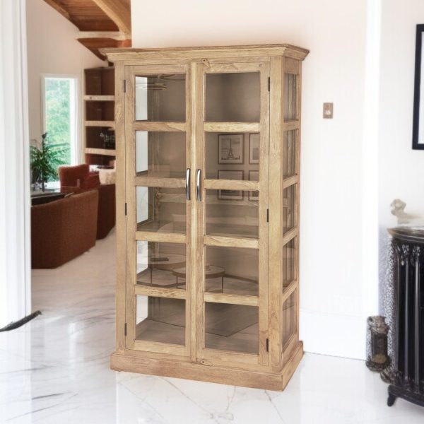 1 (2) The Attic Havenwood Glass Panel Bookshelf Cabinet