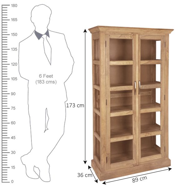 1 (7) The Attic Havenwood Glass Panel Bookshelf Cabinet