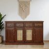 KL-1660HC (2) The Attic Francisco Sideboard Cane | Honey Matte Finish