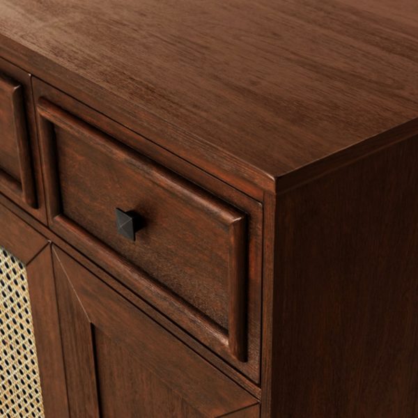 KL-1660HC (3) The Attic Francisco Sideboard Cane | Honey Matte Finish