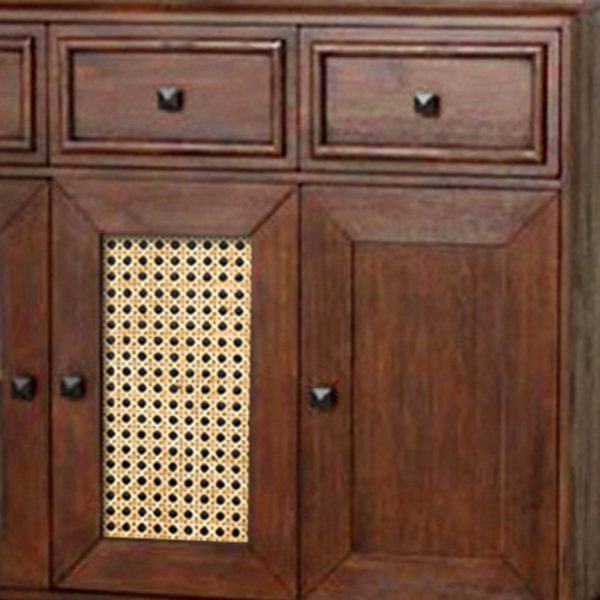 KL-1660HC (4) The Attic Francisco Sideboard Cane | Honey Matte Finish