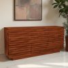 The Attic Artic Sideboard, Multipurpose Cabinet for Kitchen and Living Room Storage, Crockery Storage, Solid Acacia Wood, Honey Matte Finish