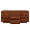 The Attic Artic Sideboard, Multipurpose Cabinet for Kitchen and Living Room Storage, Crockery Storage, Solid Acacia Wood, Honey Matte Finish