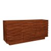 The Attic Artic Sideboard, Multipurpose Cabinet for Kitchen and Living Room Storage, Crockery Storage, Solid Acacia Wood, Honey Matte Finish