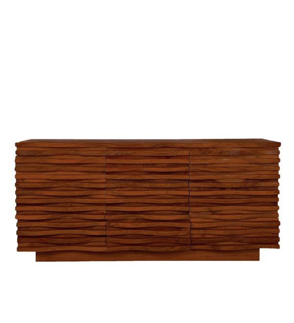 The Attic Artic Sideboard, Multipurpose Cabinet for Kitchen and Living Room Storage, Crockery Storage, Solid Acacia Wood, Honey Matte Finish
