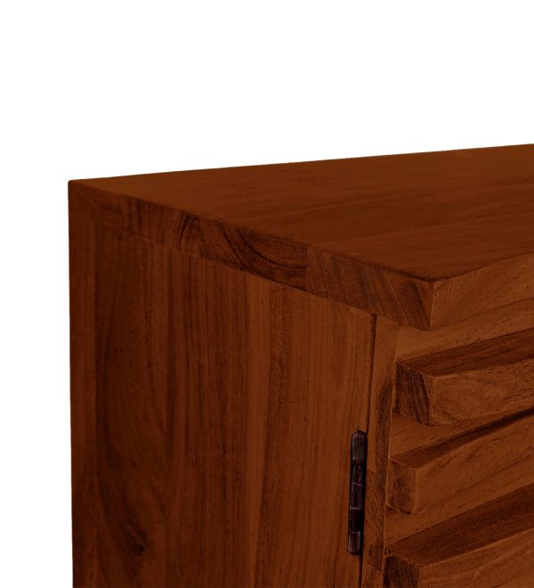 The Attic Artic Sideboard, Multipurpose Cabinet for Kitchen and Living Room Storage, Crockery Storage, Solid Acacia Wood, Honey Matte Finish