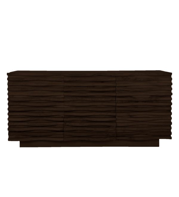 KL-2169W (3) The Attic Artic Sideboard, Multipurpose Cabinet for Kitchen and Living Room Storage, Crockery Storage, Solid Acacia Wood, Walnut Matte Finish