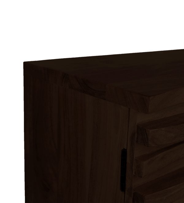 KL-2169W (4) The Attic Artic Sideboard, Multipurpose Cabinet for Kitchen and Living Room Storage, Crockery Storage, Solid Acacia Wood, Walnut Matte Finish
