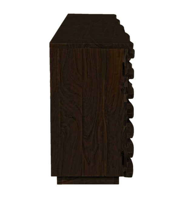KL-2169W (7) The Attic Artic Sideboard, Multipurpose Cabinet for Kitchen and Living Room Storage, Crockery Storage, Solid Acacia Wood, Walnut Matte Finish