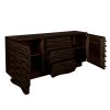 KL-2169W (8) The Attic Artic Sideboard, Multipurpose Cabinet for Kitchen and Living Room Storage, Crockery Storage, Solid Acacia Wood, Walnut Matte Finish