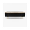 The Attic Carlston TV Cabinet, Solid Wood Sideboard TV Cabinet for Living Room, Classy TV Cabinet, Wooden Free Standing TV Unit Side Board Table with Storage, Black Matte Finish