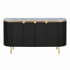 KL-2245B (3) The Attic Carlston Sideboard Large, Multipurpose Cabinet for Kitchen and Living Room Storage, Classy Sideboard, Solid Mango Wood, Black Matte Finish