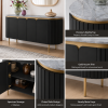 KL-2245B (4) The Attic Carlston Sideboard Large, Multipurpose Cabinet for Kitchen and Living Room Storage, Classy Sideboard, Solid Mango Wood, Black Matte Finish