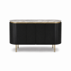 The Attic Carlston Sideboard Large, Multipurpose Cabinet for Kitchen and Living Room Storage, Classy Sideboard, Solid Mango Wood, Black Matte Finish