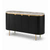 The Attic Carlston Sideboard Large, Multipurpose Cabinet for Kitchen and Living Room Storage, Classy Sideboard, Solid Mango Wood, Black Matte Finish