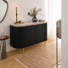 The Attic Carlston Sideboard, Multipurpose Cabinet for Kitchen and Living Room Storage, Classy Sideboard, Solid Mango Wood, Black Matte Finish