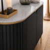 The Attic Carlston Sideboard, Multipurpose Cabinet for Kitchen and Living Room Storage, Classy Sideboard, Solid Mango Wood, Black Matte Finish