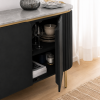 The Attic Carlston Sideboard, Multipurpose Cabinet for Kitchen and Living Room Storage, Classy Sideboard, Solid Mango Wood, Black Matte Finish