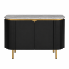 The Attic Carlston Sideboard, Multipurpose Cabinet for Kitchen and Living Room Storage, Classy Sideboard, Solid Mango Wood, Black Matte Finish