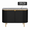 The Attic Carlston Sideboard, Multipurpose Cabinet for Kitchen and Living Room Storage, Classy Sideboard, Solid Mango Wood, Black Matte Finish
