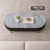 The Attic Carlston Coffee Table, Coffee Table for Living Room, Solid Wood Centre Table with Ceramic Top, Black Matte Finish