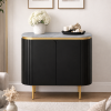 The Attic 2 Door Carlston Sideboard, Multipurpose Cabinet for Kitchen and Living Room Storage, Classy Sideboard,Solid Mango Wood, Black Matte Finish