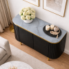 The Attic 2 Door Carlston Sideboard, Multipurpose Cabinet for Kitchen and Living Room Storage, Classy Sideboard,Solid Mango Wood, Black Matte Finish