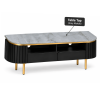 The Attic Carlston TV Cabinet Large, Solid Wood Sideboard TV Cabinet for Living Room, Classy TV Cabinet, Wooden Free Standing TV Unit Side Board Table with Storage, Black Matte Finish