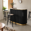 KL-2357B (1) The Attic Carlston Bar Cabinet, Hard and Soft Drinks Bar Storage Cabinet, Wine Wisky Scotch, Bar for Home, Solid Mango Wood, Black Matte Finish