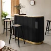 KL-2357B (1) The Attic Carlston Bar Cabinet, Hard and Soft Drinks Bar Storage Cabinet, Wine Wisky Scotch, Bar for Home, Solid Mango Wood, Black Matte Finish
