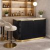 KL-2357B (2) The Attic Carlston Bar Cabinet, Hard and Soft Drinks Bar Storage Cabinet, Wine Wisky Scotch, Bar for Home, Solid Mango Wood, Black Matte Finish