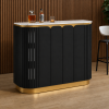 KL-2357B (2) The Attic Carlston Bar Cabinet, Hard and Soft Drinks Bar Storage Cabinet, Wine Wisky Scotch, Bar for Home, Solid Mango Wood, Black Matte Finish