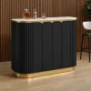 KL-2357B (2) The Attic Carlston Bar Cabinet, Hard and Soft Drinks Bar Storage Cabinet, Wine Wisky Scotch, Bar for Home, Solid Mango Wood, Black Matte Finish