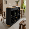 KL-2357B (3) The Attic Carlston Bar Cabinet, Hard and Soft Drinks Bar Storage Cabinet, Wine Wisky Scotch, Bar for Home, Solid Mango Wood, Black Matte Finish