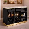 KL-2357B (4) The Attic Carlston Bar Cabinet, Hard and Soft Drinks Bar Storage Cabinet, Wine Wisky Scotch, Bar for Home, Solid Mango Wood, Black Matte Finish
