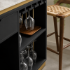 KL-2357B (4) The Attic Carlston Bar Cabinet, Hard and Soft Drinks Bar Storage Cabinet, Wine Wisky Scotch, Bar for Home, Solid Mango Wood, Black Matte Finish