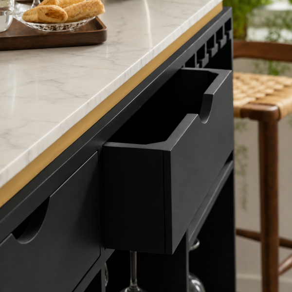 KL-2357B (5) The Attic Carlston Bar Cabinet, Hard and Soft Drinks Bar Storage Cabinet, Wine Wisky Scotch, Bar for Home, Solid Mango Wood, Black Matte Finish