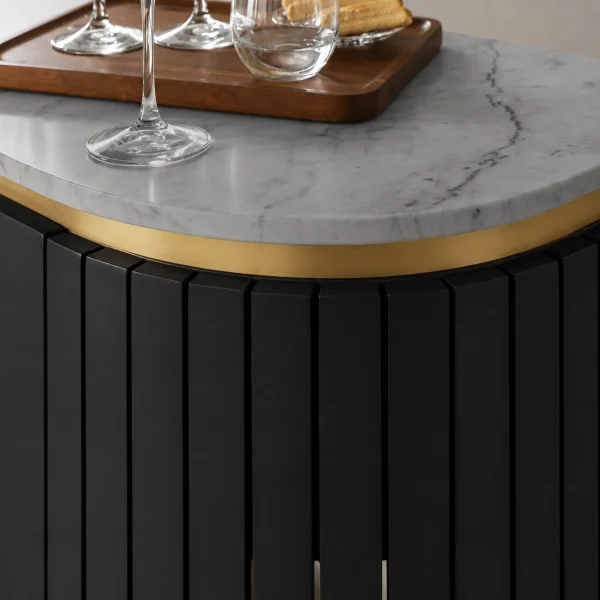 KL-2357B (6) The Attic Carlston Bar Cabinet, Hard and Soft Drinks Bar Storage Cabinet, Wine Wisky Scotch, Bar for Home, Solid Mango Wood, Black Matte Finish