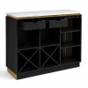 KL-2357B (7) The Attic Carlston Bar Cabinet, Hard and Soft Drinks Bar Storage Cabinet, Wine Wisky Scotch, Bar for Home, Solid Mango Wood, Black Matte Finish