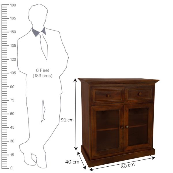 The Attic Ardenwood Classic Glass Door Sideboard Honey