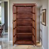 The Attic Havenwood Glass Panel Bookshelf Cabinet Honey