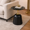 The Attic Rita Luxe End Table Round Shape Elegant Look,Black